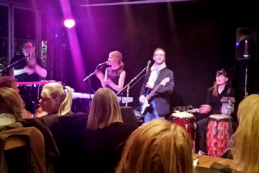 P-O Nilsson, Malin Törnqvist, Johan Pihleke och Tira Skamby bjöd på ett stycke briljant musikunderhållning på Fellinis Soultime.